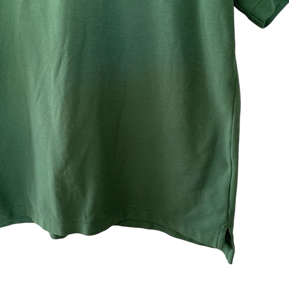 LL Bean Men's Polo Shirt Forest Green Size Medium Regular Short Sleeve Cotton - Picture 4 of 8